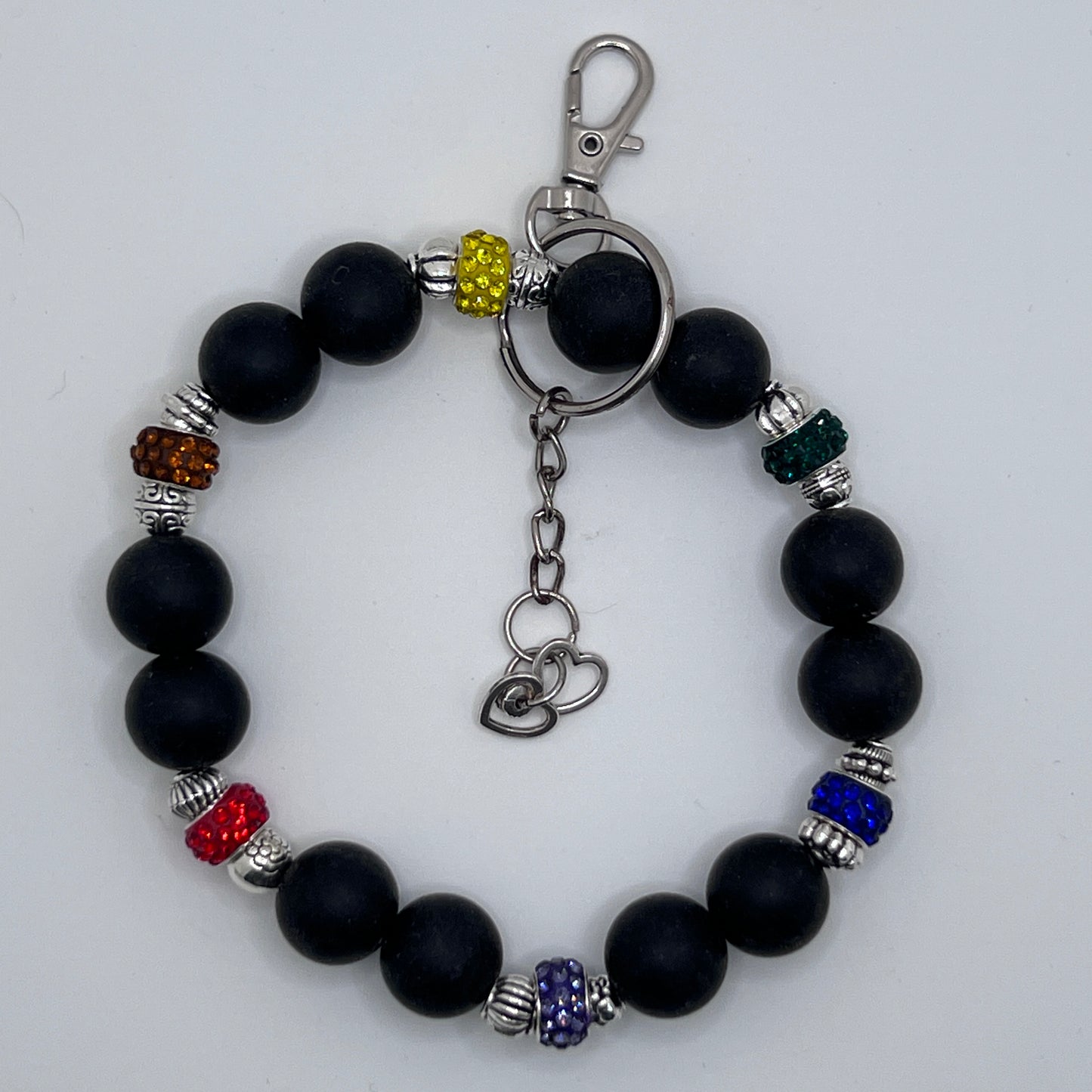 Keychain - Wristlet Black with Rainbow