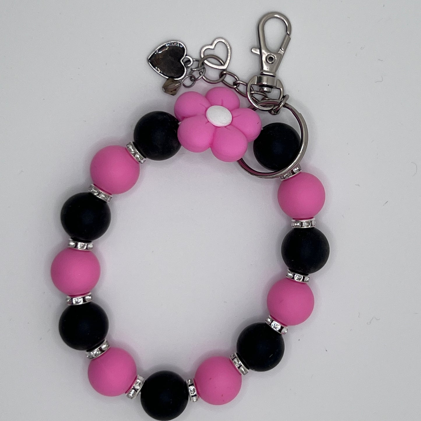 Keychain - Wristlet Pink & Black