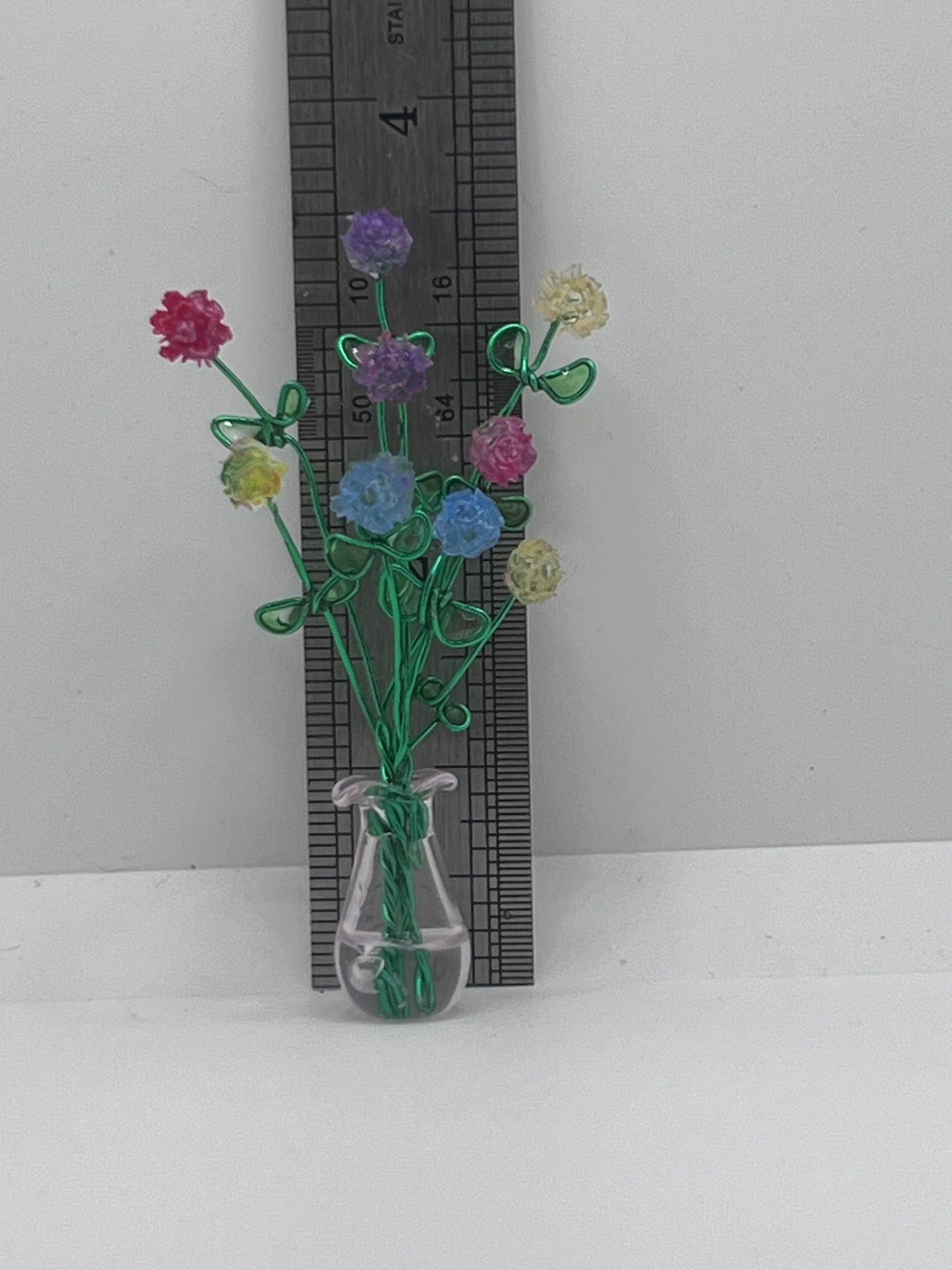 Floral Bouquet in Clear Vase Carnations