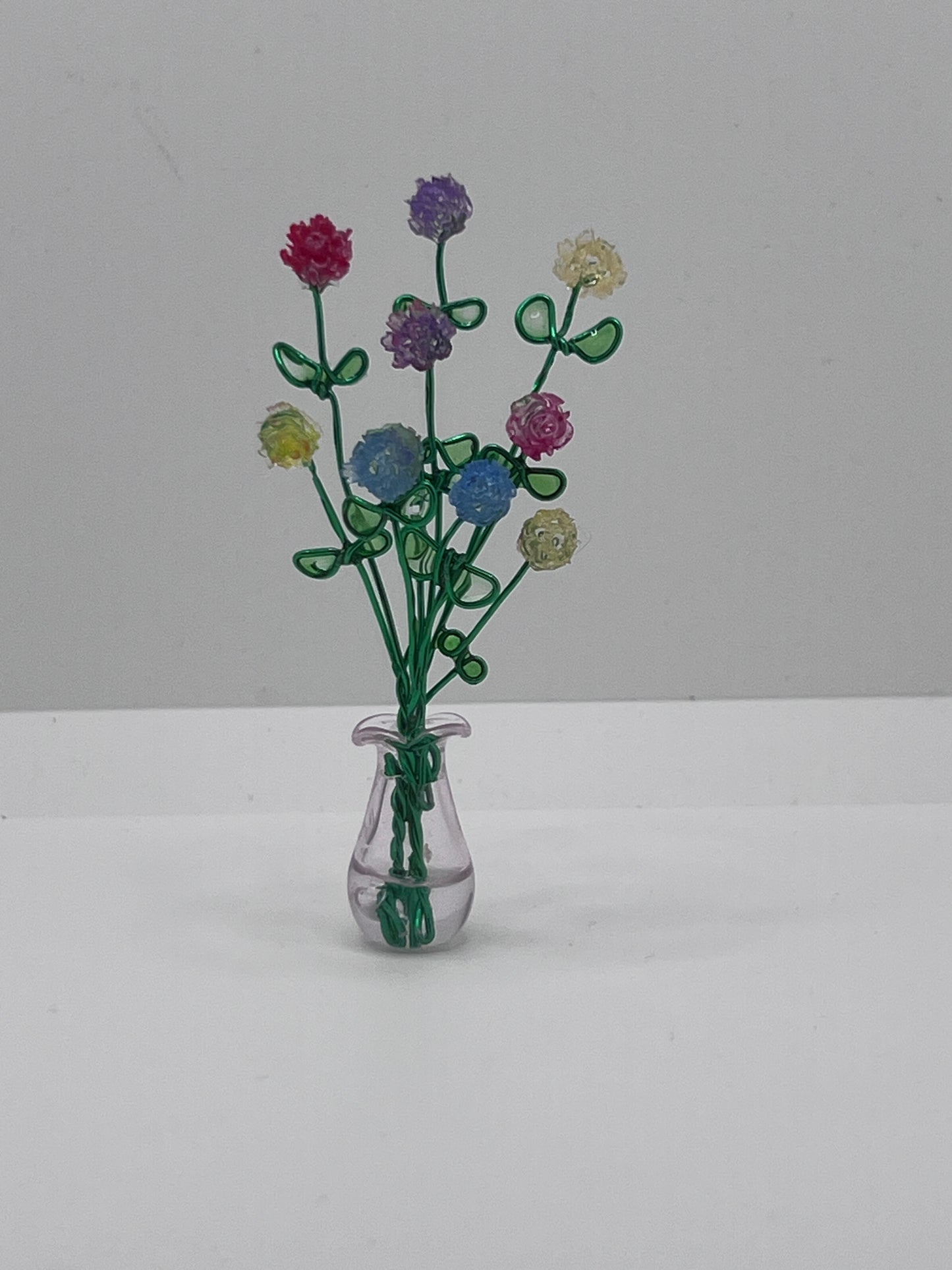 Floral Bouquet in Clear Vase Carnations