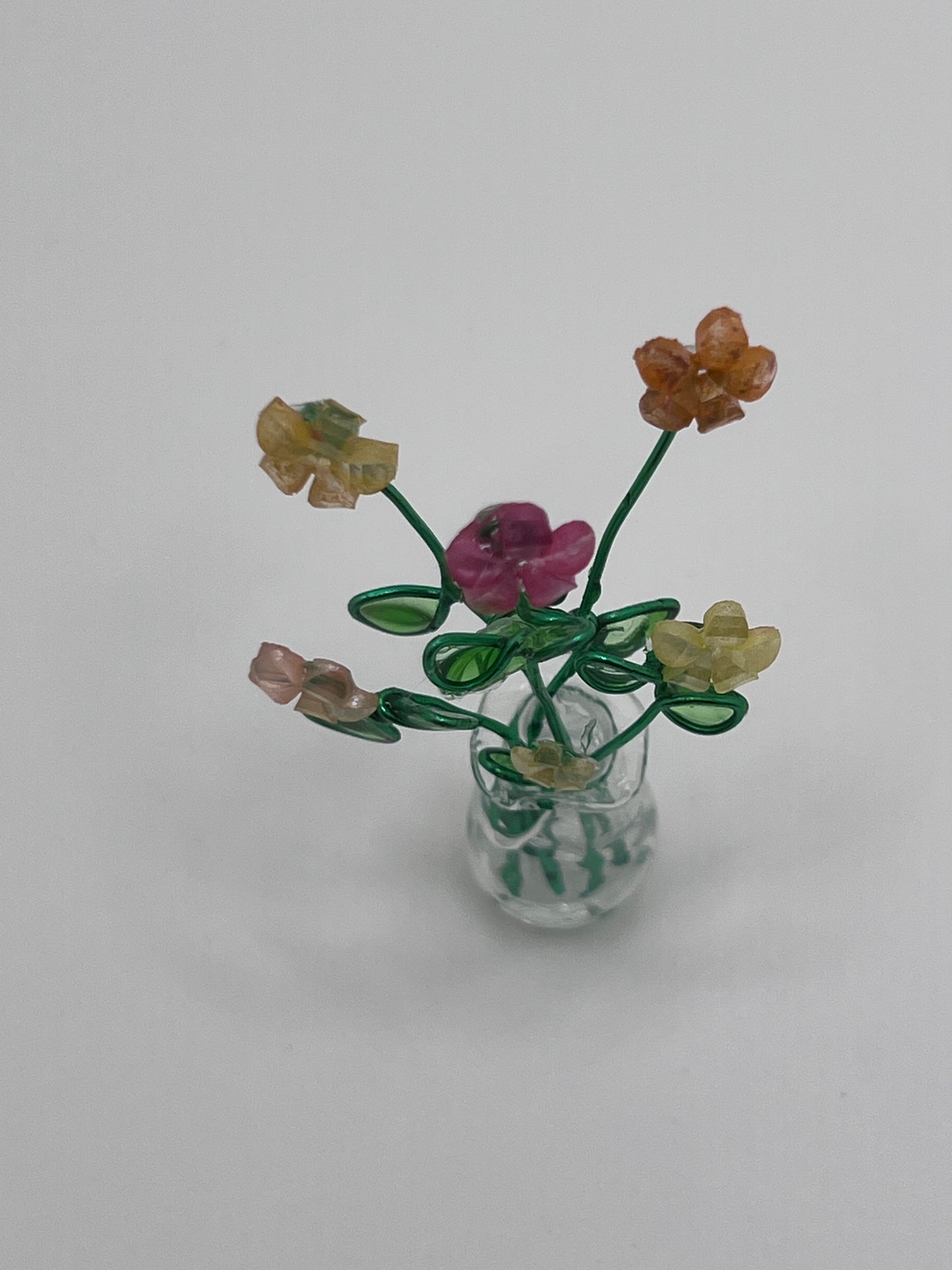 Floral Bouquet in Clear Vase Carnations