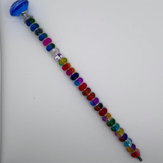 Garden Stake / Magic Wand - Multicolor Blue Gem