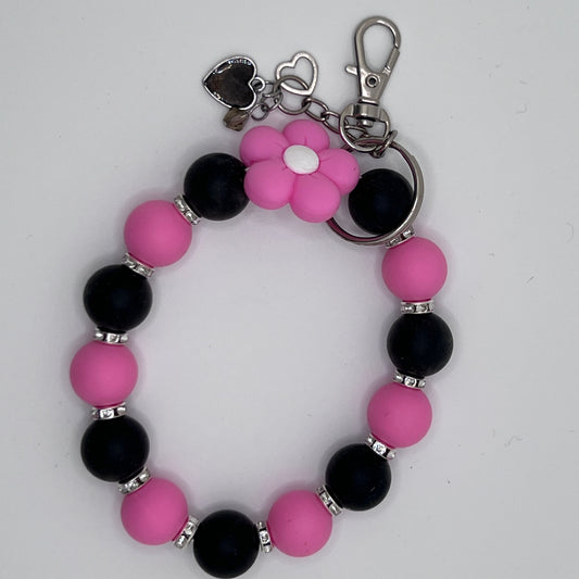 Keychain - Wristlet Pink & Black