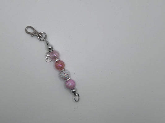 Keychain -  Pink & White Stick 1