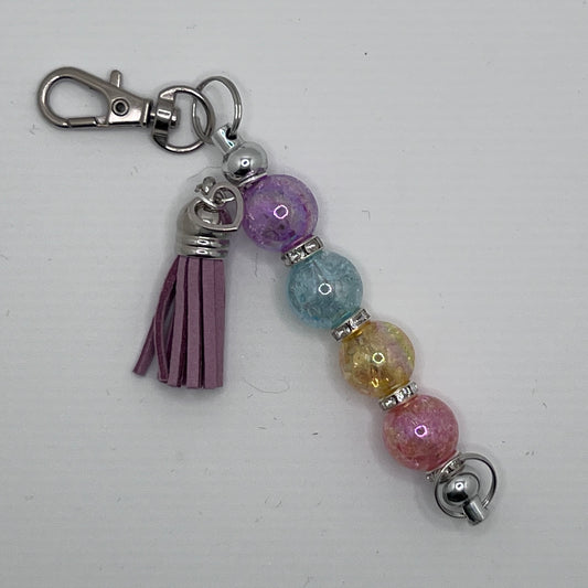 Keychain - Pastel Stick with Tassel & Heart