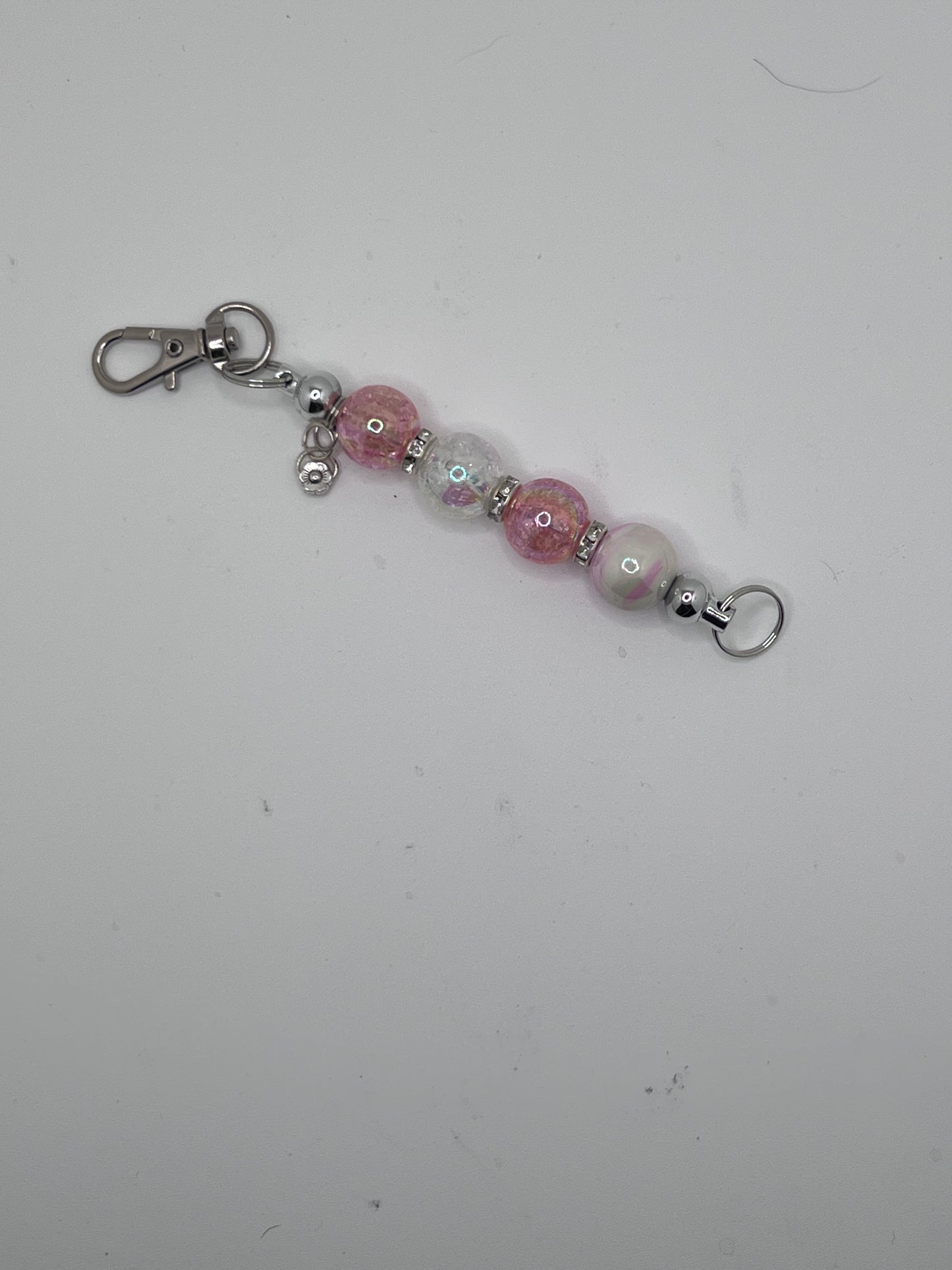 Keychain -  Pink & White Stick 3