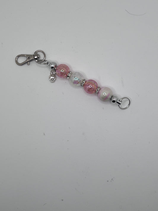 Keychain -  Pink & White Stick 3